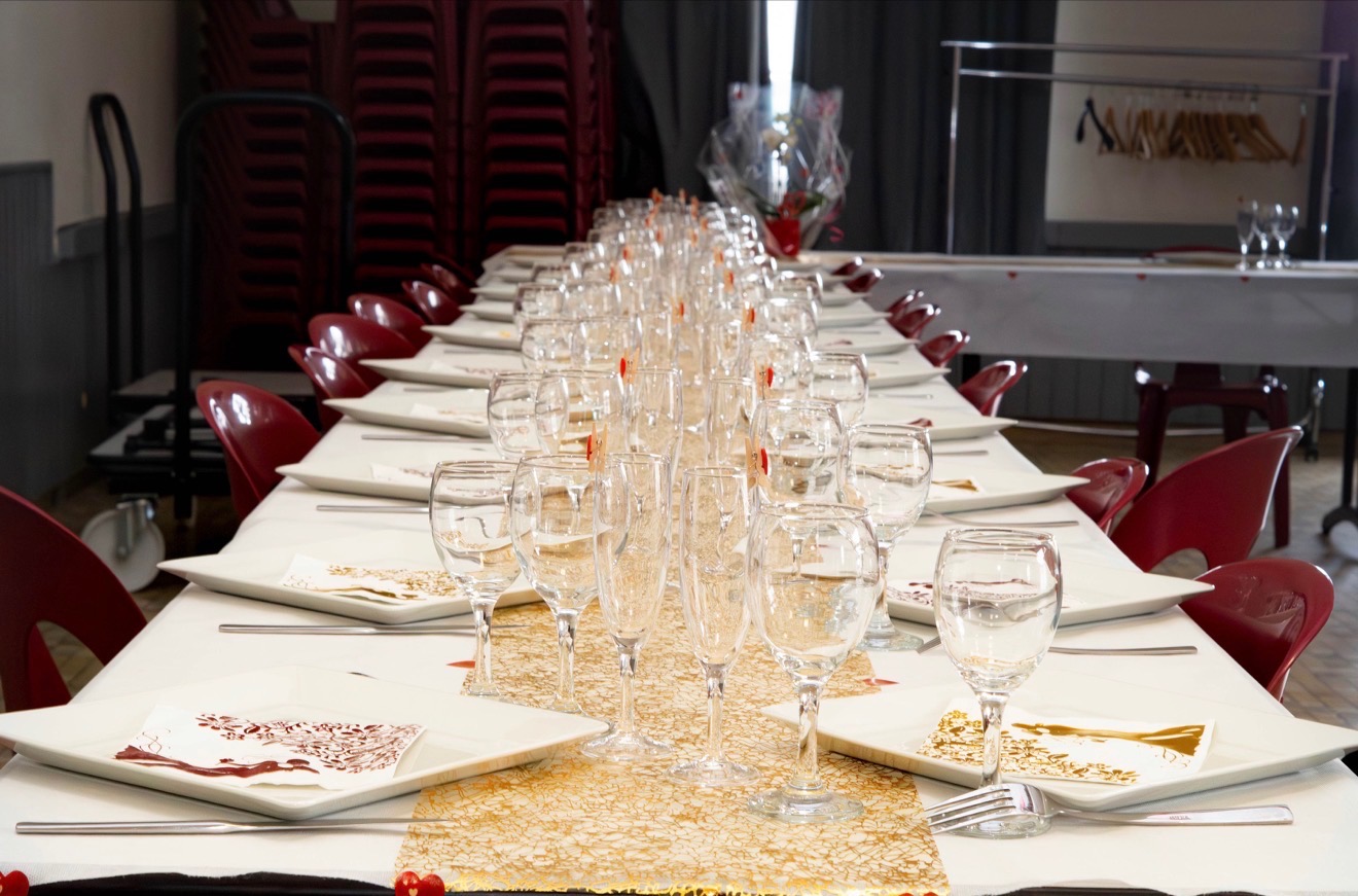 Présentation de table d'un mariage merci aux Mariés